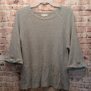 Blu Pepper Sweater With Buttons Down the Back GRAY Size Small